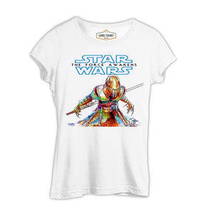 Star Wars - The Force Awakens Beyaz Kadın Tshirt
