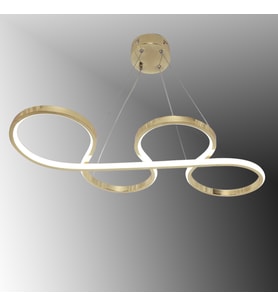 TT025-FSR TT Aydınlatma Yılan Modeli Fransız Sarı Kaplama Led Avize (Beyaz)