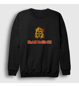 Presmono Unisex Siyah Iron Maiden Sweatshirt 86241tt