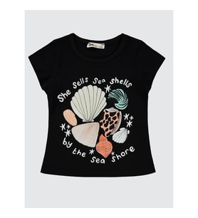 Civil Girls Kız Çocuk Tişört 2-5 Yaş Siyah (Siyah)