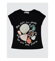 Civil Girls Kız Çocuk Tişört 2-5 Yaş Siyah (Siyah)