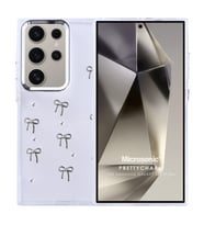Microsonic Samsung Galaxy S25 Ultra Kılıf PrettyCharm Bow (Gümüş)