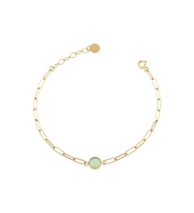 Debora Jewelry 14 Ayar Altın Yeşil Kuvars Taşlı Ataç Modeli Bileklik