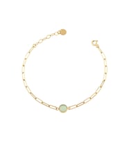 Debora Jewelry 14 Ayar Altın Yeşil Kuvars Taşlı Ataç Modeli Bileklik