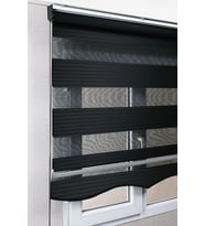 Brillant Etekli Siyah Pileli Zebra Kaliteli Güneşlik Stor Perde