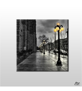 Gold Sokak Lambası Kanvas Tablo 150x150cm