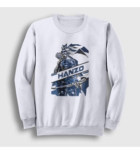 Presmono Unisex Beyaz Hanzo Oyun Overwatch Sweatshirt 359011tt