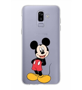 Samsung Galaxy J8 Kapak Mickey Mouse Tasarımlı Şeffaf Silikon Kılıf