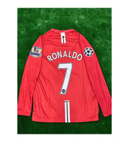 2008 Sezonu Cristiano Ronaldo Manchester United Uzun Kol Kırmızı Renk Nostalji Forma / Retro Ronaldo Forma Kırmızı Uzun Kol Forma