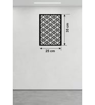 Geometrik Kafes Desenli Ahşap Duvar Tablosu - 25X35 Cm Kesim Dekoratif Pano