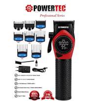 Powertec TR-5100 Profesyonel Saç Tıraş Makinesi 9000 RPM Dijital Ekran Şarjlı Berber Tipi Clipper