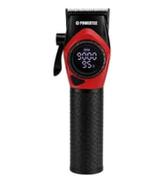 Powertec TR-5100 Profesyonel Saç Tıraş Makinesi 9000 RPM Dijital Ekran Şarjlı Berber Tipi Clipper Kırmızı