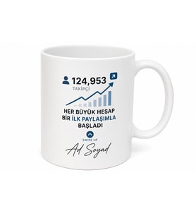 Fenomen Adayı Takipçi Sayacı Kaydırmalı Link Influencer Kupa Bardak Hediye