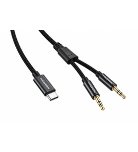 Type-c 3.5 Mm Çift Çıkışlı Ses Kablosu 1.15 M GJ036