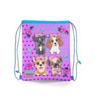Coral High Kids Pembe Köpek Desenli İpli Büzgülü Sırt Çantası 12645