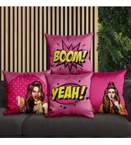 eJOYA Pop Art Tasarımlı 4'lü Yastık İçi Ve Kırlent Kılıfı 45cm 113674