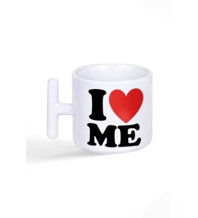 I Love Me Baskılı Eğlenceli T Kulplu Latte Fincan Kupa Bardak