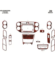 Meriç® Volkswagen Tiguan Ön Torpido Kaplama Maun 20 Parça 2011-2015 (Maun)