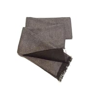 Erkek Atkı %75 Cashmere Siyah-Gri Çift Taraflı Kaşmir Kaşkol