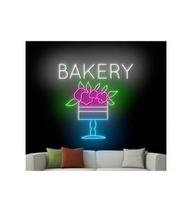 BAKERY Yazılı ve Şekilli Neon Tabela