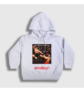 Presmono Unisex Çocuk Beyaz Bloodsport V3 Film Jean Claude Van Damme Kapüşonlu Sweatshirt 259292tt