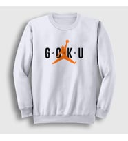 Presmono Unisex Beyaz Air Goku Anime Dragon Ball Sweatshirt 235697tt (Beyaz)