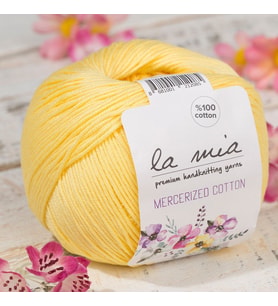 La Mia Mercerized Cotton Sarı El Örgü İpi - 177 - 33584