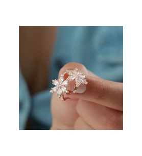 925 Ayar Lotus Rose Gümüş Küpe