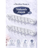 6'lı Vakumlu Askılık Delmeden Montaj Banyo Mutfak Duvar Askılığı