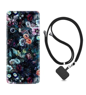 Xiaomi Mi 13 Lite Kılıf Resimli Boyun Askılı İpli Desenli Silikon Great Flowers 1304