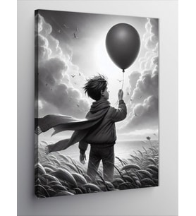 Kanvas Tablo Balon Tutan Çocuk