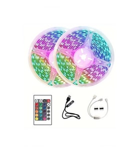 Mey İthalat® 10M Şerit Led İç Mekan Renkli Rgb Şerit Led Kumandalı