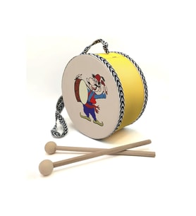 Ramazan Davulcusu Baskılı Deri Oyuncak Çocuk Davulu Sarı( 2-5 Yaş)