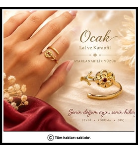 925 Ayar Gümüş Ocak Ayı Doğum Çiçeği Yüzüğü