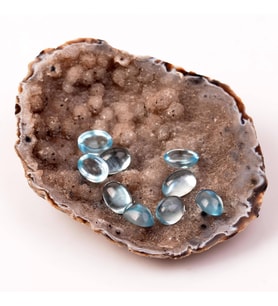Mavi Topaz Taşı Kabaşon - 10*13 mm 