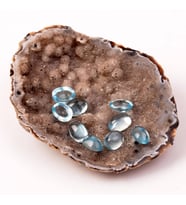 Mavi Topaz Taşı Kabaşon - 10*13 mm 