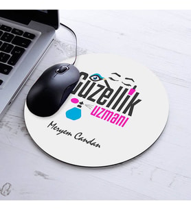 İsimli Güzellik Uzmanına Özel Yuvarlak Mousepad