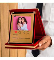 Arkadaşlara Özel Sosyal Medya Tasarımlı Fotoğraflı Hediye Plaket
