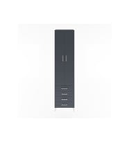 Hyperion Dolap 5 Raflı 4 Çekmeceli 2 Kapaklı 60x44x243 Antrasit-Antrasit