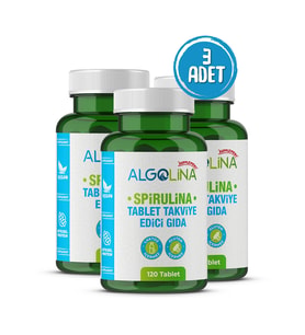 Algolina Spirulina Tablet 600 Mg - 120 Tablet (3 Adet) (Yeşil)