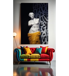 MODERN SANAT HEYKEL MODEL V2 Ev Duvar Salon Güzellik Salonu Ofis Dükkan Dekarasyon Kanvas Tablo (Çok Renkli)