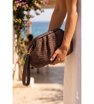 Vintage Model Örme Hasır Kadın Portföy Clutch Çanta