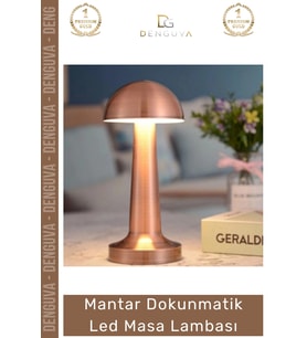 #Lamba Mantar Şarjlı Dimlenebilir Modern Tasarım Ofis Gece Okuma Dokunmatik LED Masa Lambası