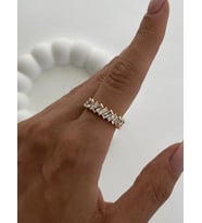 Özel Seri Baget Taşlı Ayarlanabilir Gold Yüzük