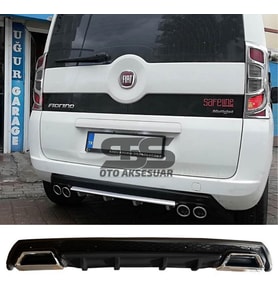 Fiat Fiorino Difüzör Arka Tampon Eki 2 Egzoz Çıkışlı Siyah Lüx Tip