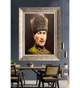 Gümüş Çerçeveli Atatürk Tablo ds73