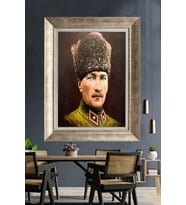 Gümüş Çerçeveli Atatürk Tablo ds73