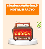 Şömine Alev Işıklı Solar Bluetooth Hoparlör – 7W Güçlü Ses, FM Radyo