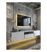 KARNAVAL LEDLİ DUVARA MONTE TV SEHPASI 150 CM - BEYAZ - GDM-1506-1