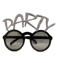 Gümüş Simli Party Yazılı Parti Gözlüğü Show 15x7 cm